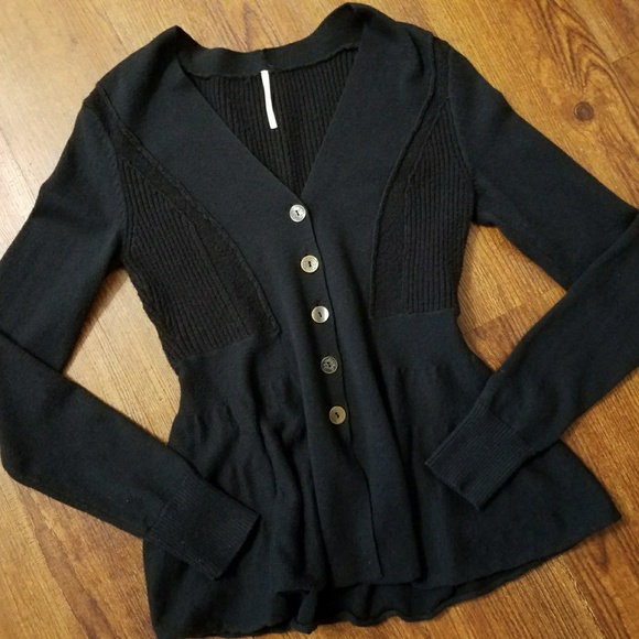 black peplum cardigan